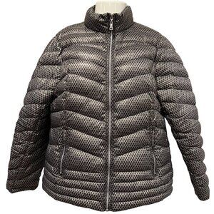Nuage Lightweight Down Jacket, Diamond Pattern, Gray Black, L/XL